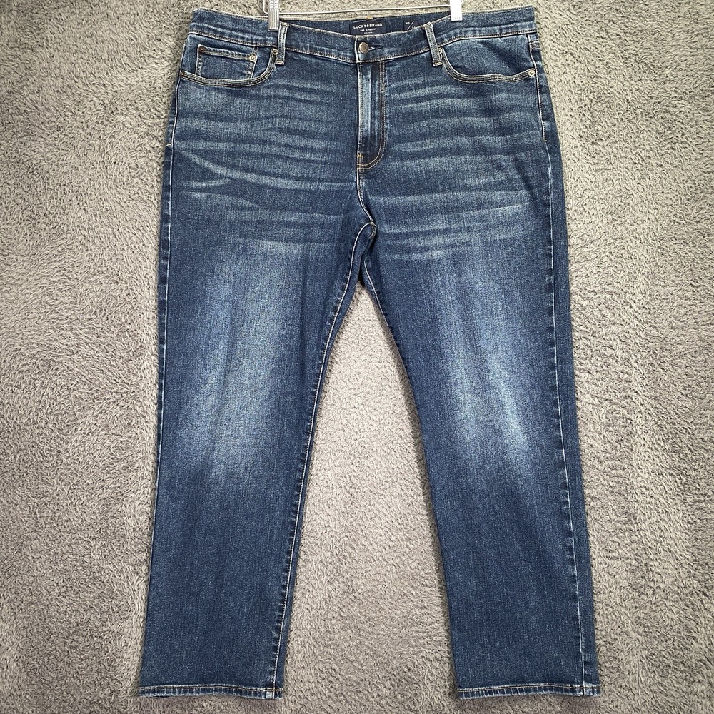 Lucky Brand 363 Vintage Straight Jeans 40x30 Stretch Medium Wash Blue Mens